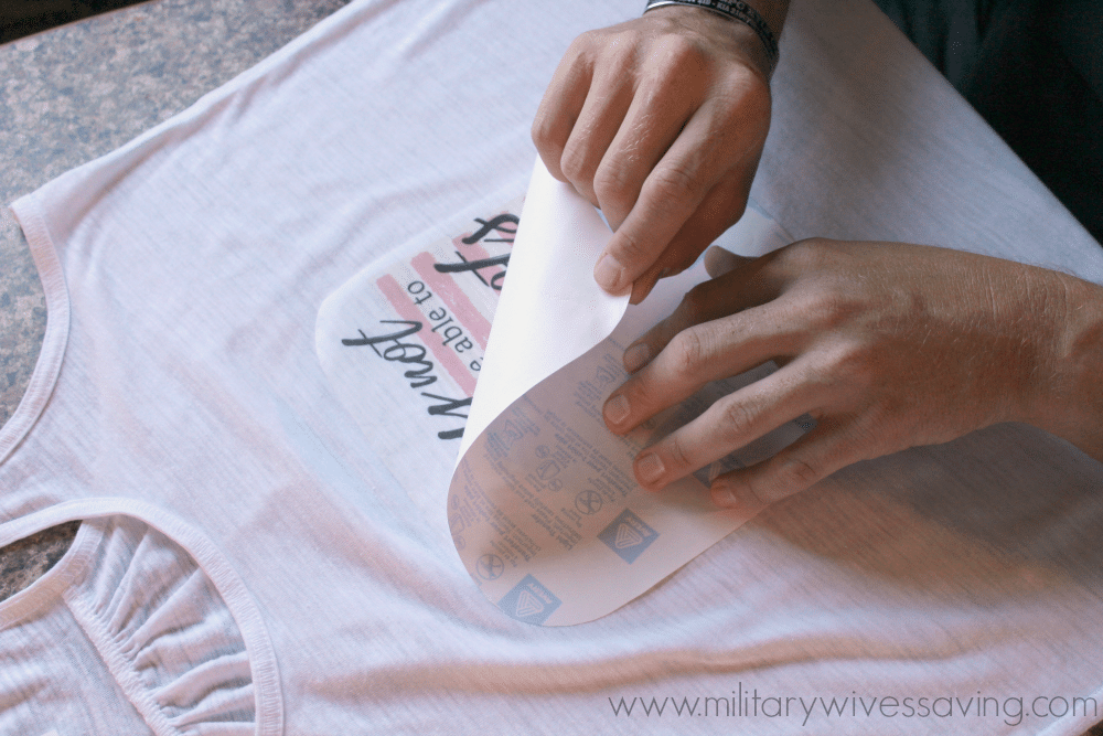 custom shirt transfers example DTF shirt transfer being heat pressed onto a custom t-shirt at Delaware County Shirt Printing, Upper Darby PA
